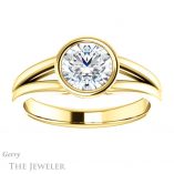 Round Cut Forever One Moissanite Engagement Ring #GTJ1216-round-fo-y 1 Round Cut Forever One Moissanite Engagement Ring #GTJ1216-round-fo-y
