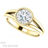 Round Cut Forever One Moissanite Engagement Ring #GTJ1216-round-fo-y 5 Round Cut Forever One Moissanite Engagement Ring #GTJ1216-round-fo-y