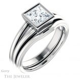 Princess Cut Forever One Moissanite Engagement Ring #GTJ1216-square-fo-w