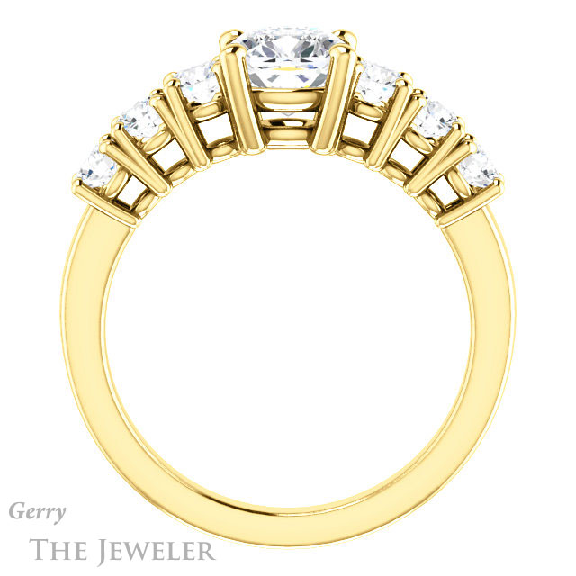 Cushion Cut Forever One Moissanite Engagement Ring #GTJ1217-cushion-fo-y | Gerry The Jeweler Cushion Cut Forever One Moissanite Engagement Ring #GTJ1217-cushion-fo-y