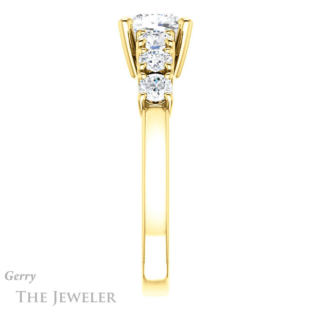 Cushion Cut Forever One Moissanite Engagement Ring #GTJ1217-cushion-fo-y | Gerry The Jeweler Cushion Cut Forever One Moissanite Engagement Ring #GTJ1217-cushion-fo-y
