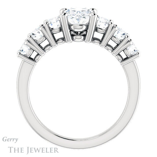 Oval Shaped Forever One Moissanite Engagement Ring #GTJ1217-oval-fo-w | Gerry The Jeweler Oval Shaped Forever One Moissanite Engagement Ring #GTJ1217-oval-fo-w