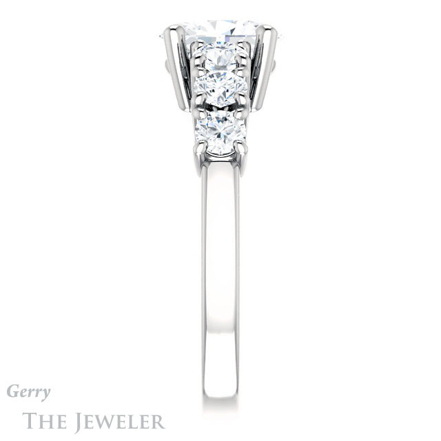 Oval Shaped Forever One Moissanite Engagement Ring #GTJ1217-oval-fo-w | Gerry The Jeweler Oval Shaped Forever One Moissanite Engagement Ring #GTJ1217-oval-fo-w