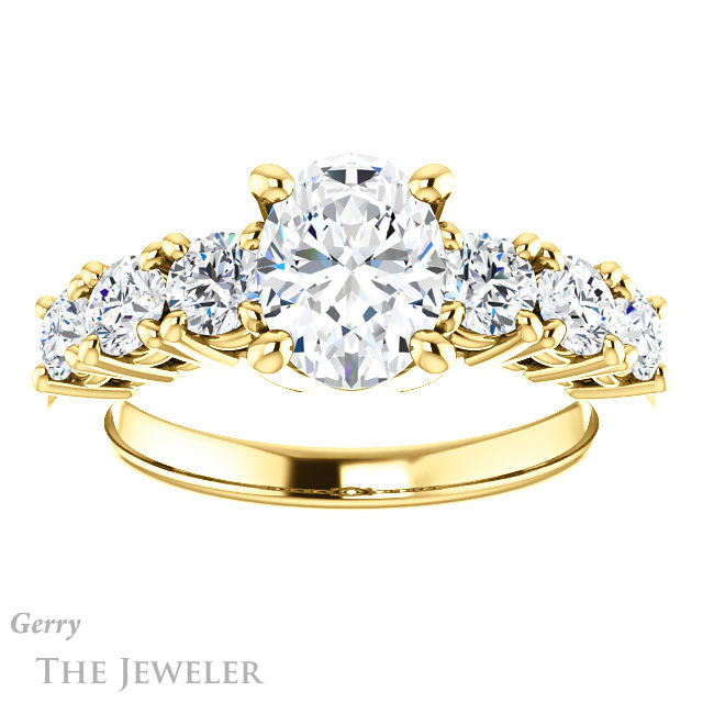Oval Shaped Forever One Moissanite Engagement Ring #GTJ1217-oval-fo-y | Gerry The Jeweler Oval Shaped Forever One Moissanite Engagement Ring #GTJ1217-oval-fo-y