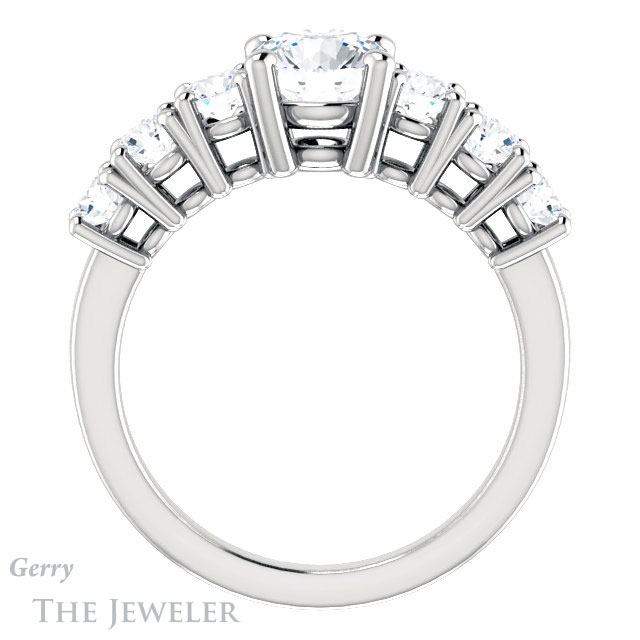 Round Cut Forever One Moissanite Engagement Ring #GTJ1217-round-fo-w | Gerry The Jeweler Round Cut Forever One Moissanite Engagement Ring #GTJ1217-round-fo-w