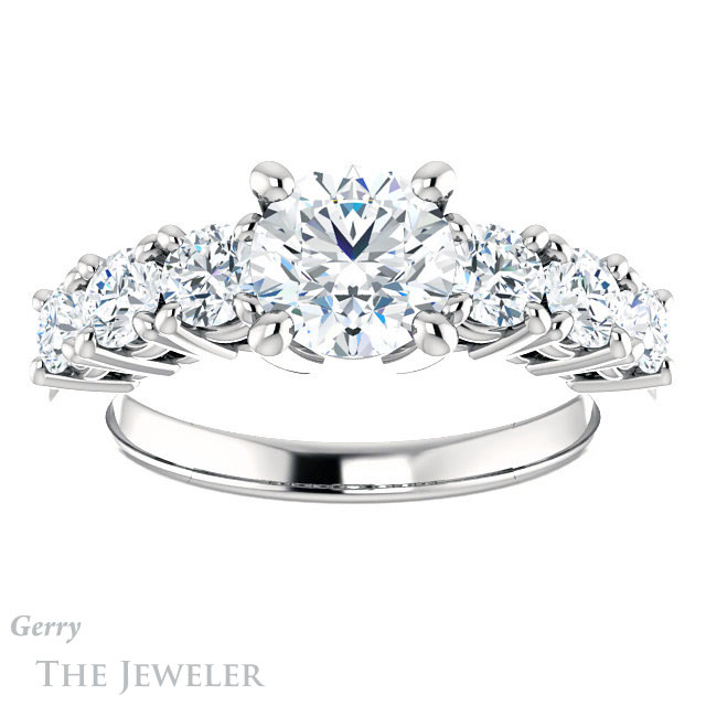 Round Cut Forever One Moissanite Engagement Ring #GTJ1217-round-fo-w | Gerry The Jeweler Round Cut Forever One Moissanite Engagement Ring #GTJ1217-round-fo-w