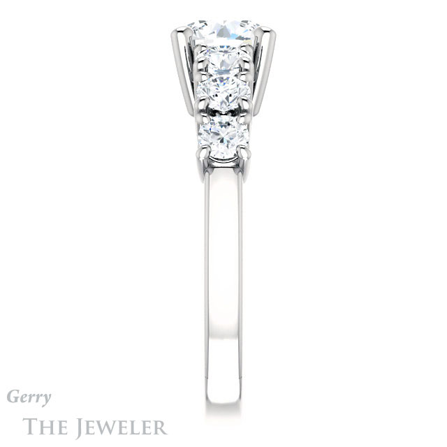 Round Cut Forever One Moissanite Engagement Ring #GTJ1217-round-fo-w | Gerry The Jeweler Round Cut Forever One Moissanite Engagement Ring #GTJ1217-round-fo-w