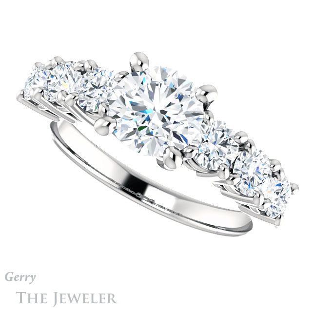Round Cut Forever One Moissanite Engagement Ring #GTJ1217-round-fo-w | Gerry The Jeweler Round Cut Forever One Moissanite Engagement Ring #GTJ1217-round-fo-w