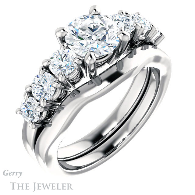 Round Cut Forever One Moissanite Engagement Ring #GTJ1217-round-fo-w | Gerry The Jeweler Round Cut Forever One Moissanite Engagement Ring #GTJ1217-round-fo-w