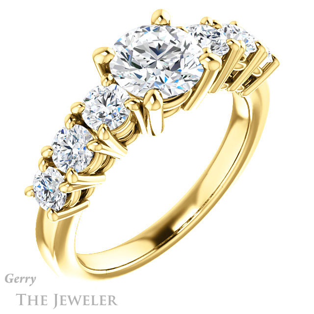 Round Cut Forever One Moissanite Engagement Ring #GTJ1217-round-fo-y | Gerry The Jeweler Round Cut Forever One Moissanite Engagement Ring #GTJ1217-round-fo-y