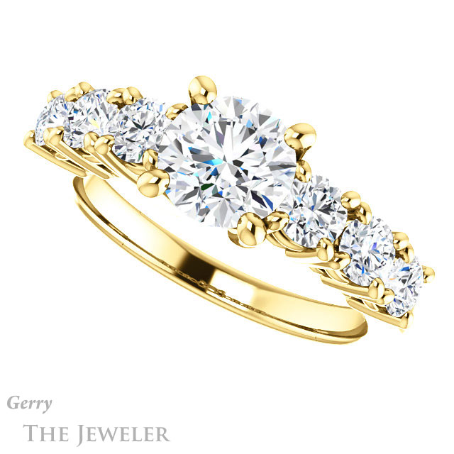 Round Cut Forever One Moissanite Engagement Ring #GTJ1217-round-fo-y | Gerry The Jeweler Round Cut Forever One Moissanite Engagement Ring #GTJ1217-round-fo-y