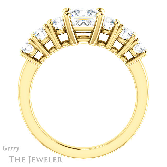 Princess Cut Forever One Moissanite Engagement Ring #GTJ1217-square-fo-y | Gerry The Jeweler Princess Cut Forever One Moissanite Engagement Ring #GTJ1217-square-fo-y