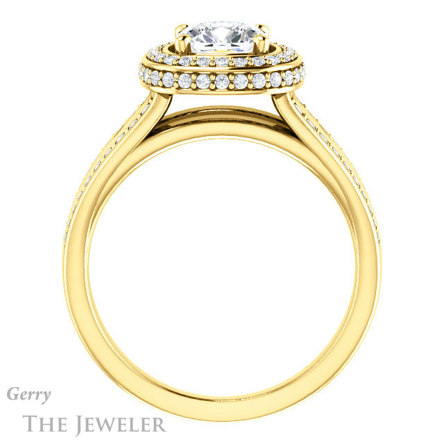 Cushion Cut Forever One Moissanite Engagement Ring #GTJ1218-cushion-fo-y | Gerry The Jeweler Cushion Cut Forever One Moissanite Engagement Ring #GTJ1218-cushion-fo-y