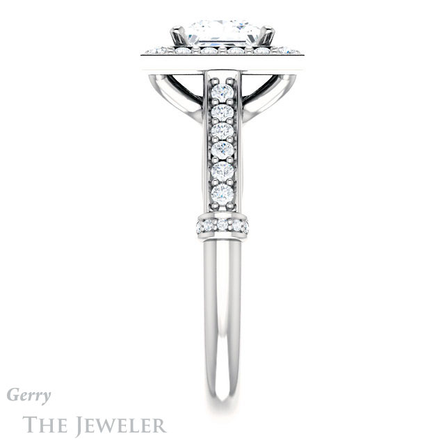 Princess Cut Forever One Moissanite Engagement Ring #GTJ1219-square-fo-w | Gerry The Jeweler Princess Cut Forever One Moissanite Engagement Ring #GTJ1219-square-fo-w