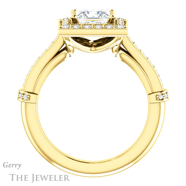 Princess Cut Forever One Moissanite Engagement Ring #GTJ1219-square-fo-y | Gerry The Jeweler Princess Cut Forever One Moissanite Engagement Ring #GTJ1219-square-fo-y
