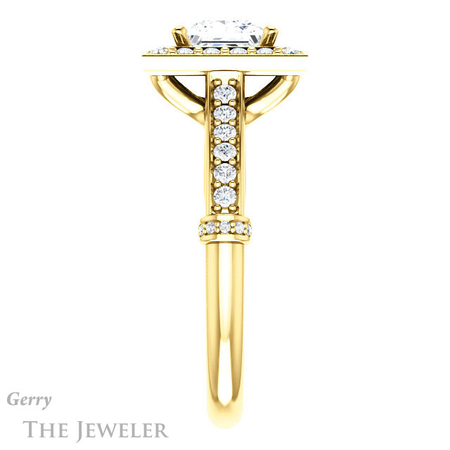 Princess Cut Forever One Moissanite Engagement Ring #GTJ1219-square-fo-y | Gerry The Jeweler Princess Cut Forever One Moissanite Engagement Ring #GTJ1219-square-fo-y