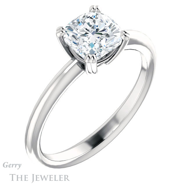 Cushion Cut Forever One Moissanite Engagement Ring #GTJ1220-cushion-fo-w