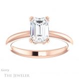 Emerald Cut Forever One Moissanite Engagement Ring #GTJ1220-emerald-fb-r 1 Emerald Cut Forever Brilliant Moissanite Engagement Ring #GTJ1220-emerald-fb-r