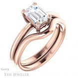 Emerald Cut Forever One Moissanite Engagement Ring #GTJ1220-emerald-fb-r 6 Emerald Cut Forever Brilliant Moissanite Engagement Ring #GTJ1220-emerald-fb-r
