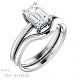 Emerald Cut Forever Brilliant Moissanite Engagement Ring #GTJ1220-emerald-fb-w
