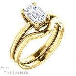 Emerald Cut Forever Brilliant Moissanite Engagement Ring #GTJ1220-emerald-fb-y