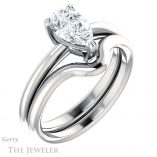 Pear Shaped Forever Brilliant Moissanite Engagement Ring #GTJ1220-pear-fb-w