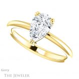 Pear Shaped Forever Brilliant Moissanite Engagement Ring #GTJ1220-pear-fb-y