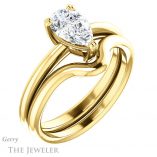 Pear Shaped Forever Brilliant Moissanite Engagement Ring #GTJ1220-pear-fb-y