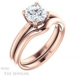 Round Cut Forever One Moissanite Engagement Ring #GTJ1220-round-fo-r