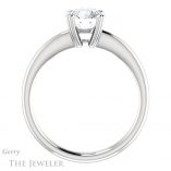 Round Cut Forever One Moissanite Engagement Ring #GTJ1220-round-fo-w