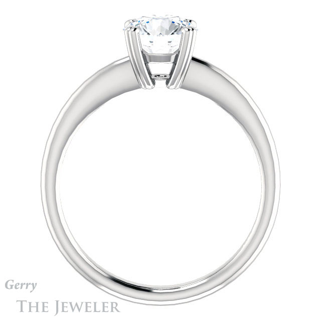 Round Cut Forever One Moissanite Engagement Ring #GTJ1220-round-fo-w