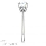 Round Cut Forever One Moissanite Engagement Ring #GTJ1220-round-fo-w