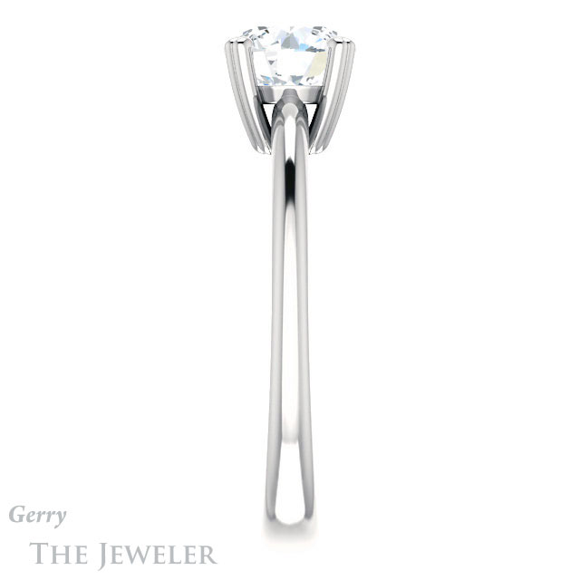 Round Cut Forever One Moissanite Engagement Ring #GTJ1220-round-fo-w