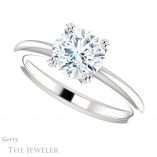 Round Cut Forever One Moissanite Engagement Ring #GTJ1220-round-fo-w