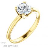 Round Cut Forever One Moissanite Engagement Ring #GTJ1220-round-fo-y