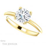 Round Cut Forever One Moissanite Engagement Ring #GTJ1220-round-fo-y