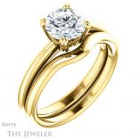 Round Cut Forever One Moissanite Engagement Ring #GTJ1220-round-fo-y