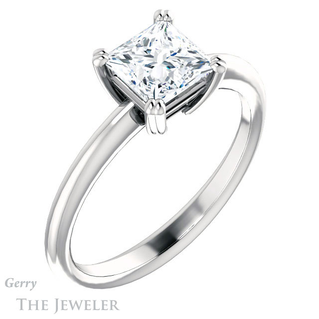 Princess Cut Forever One Moissanite Engagement Ring #GTJ1220-square-fo-w
