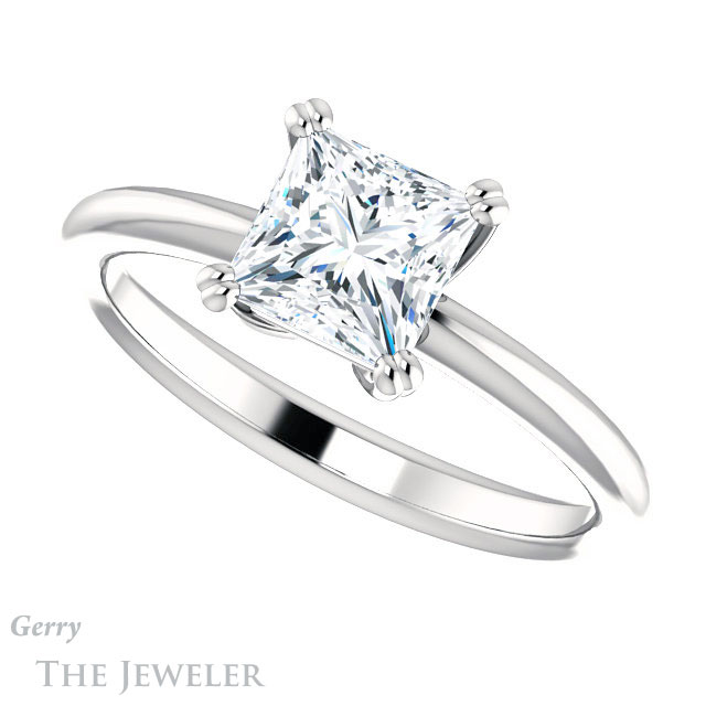 Princess Cut Forever One Moissanite Engagement Ring #GTJ1220-square-fo-w