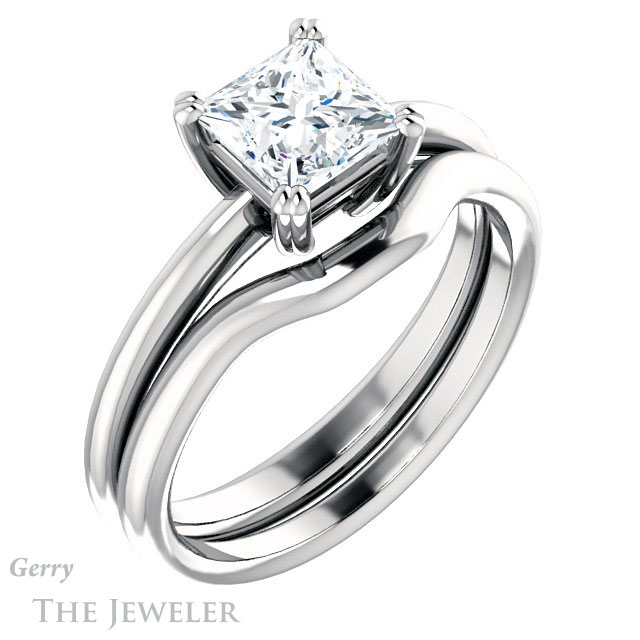Princess Cut Forever One Moissanite Engagement Ring #GTJ1220-square-fo-w