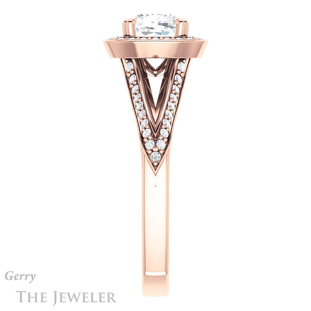 Cushion Cut Forever One Moissanite Engagement Ring #GTJ1221-cushion-fo-r