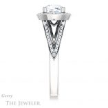 Cushion Cut Forever One Moissanite Engagement Ring #GTJ1221-cushion-fo-w 3 Cushion Cut Forever One Moissanite Engagement Ring #GTJ1221-cushion-fo-w