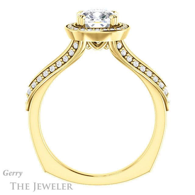 Cushion Cut Forever One Moissanite Engagement Ring #GTJ1221-cushion-fo-y