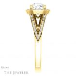 Cushion Cut Forever One Moissanite Engagement Ring #GTJ1221-cushion-fo-y