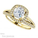 Cushion Cut Forever One Moissanite Engagement Ring #GTJ1221-cushion-fo-y