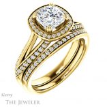 Cushion Cut Forever One Moissanite Engagement Ring #GTJ1221-cushion-fo-y