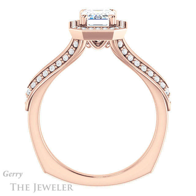 Emerald Cut Forever One Moissanite Engagement Ring #GTJ1221-emerald-fb-r 2 Emerald Cut Forever Brilliant Moissanite Engagement Ring #GTJ1221-emerald-fb-r
