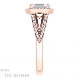 Emerald Cut Forever One Moissanite Engagement Ring #GTJ1221-emerald-fb-r 3 Emerald Cut Forever Brilliant Moissanite Engagement Ring #GTJ1221-emerald-fb-r