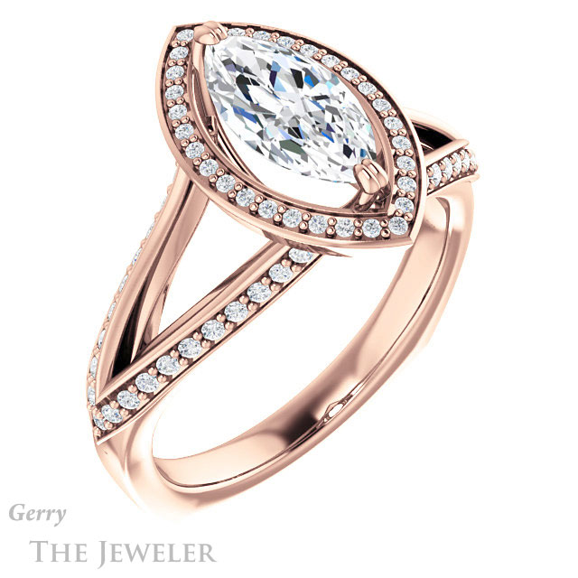 Marquise Cut Forever Brilliant Moissanite Engagement Ring #GTJ1221-marquise-fb-r