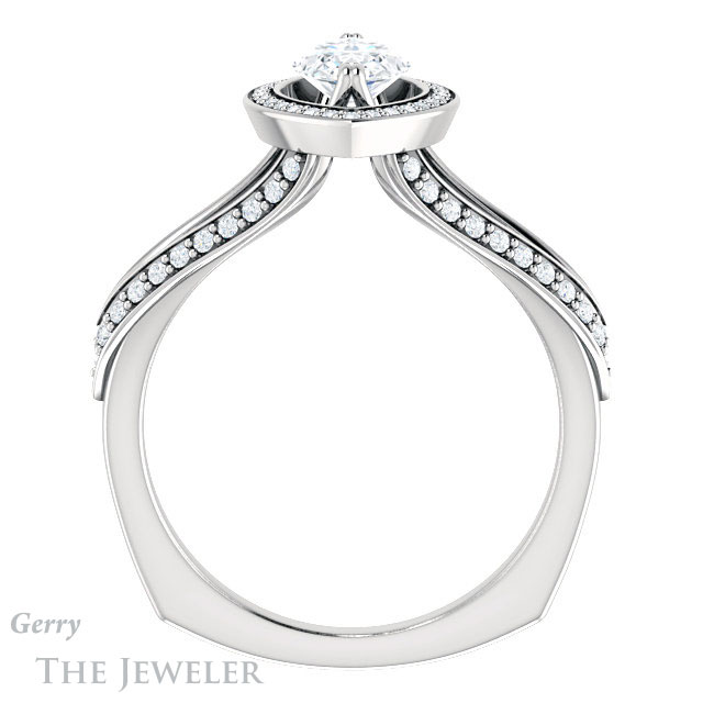 Marquise Cut Forever Brilliant Moissanite Engagement Ring #GTJ1221-marquise-fb-w